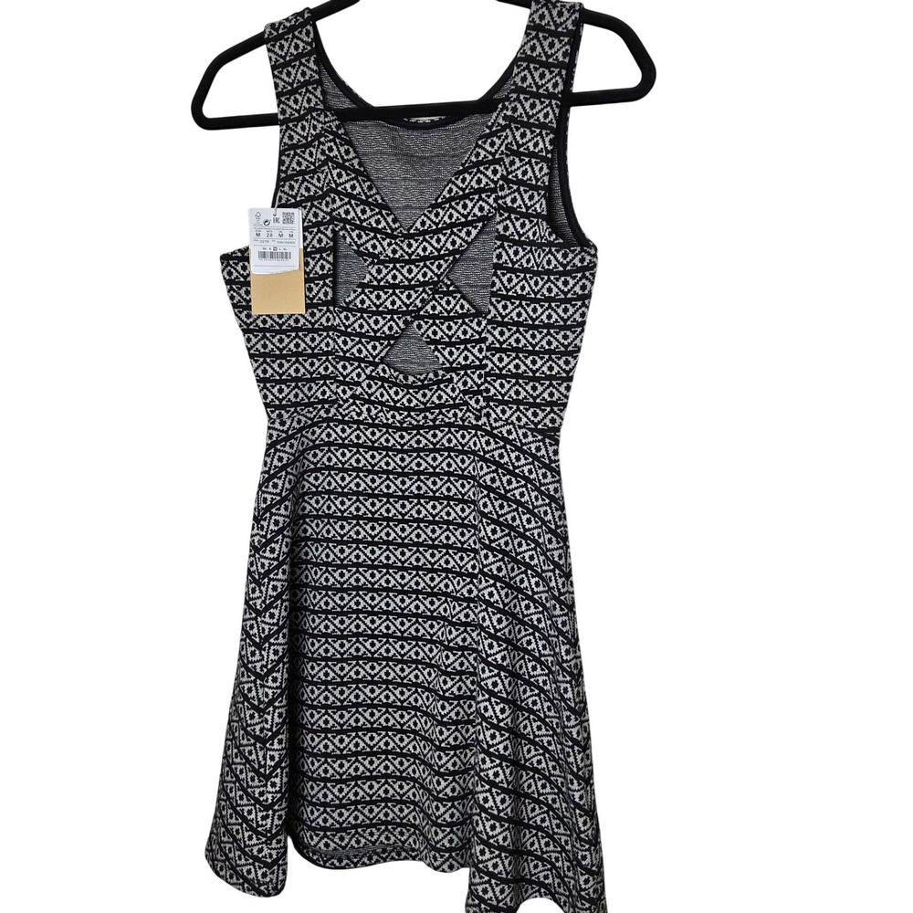 Pull & Bear‎ black & white skater tank crossback dress Womens size Medium NWT - Picture 1 of 12